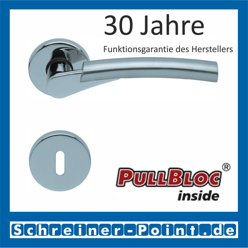 Scoop Rocket PullBloc Rundrosettengarnitur, verchromt/nickelmatt, Rosette Edelstahl poliert